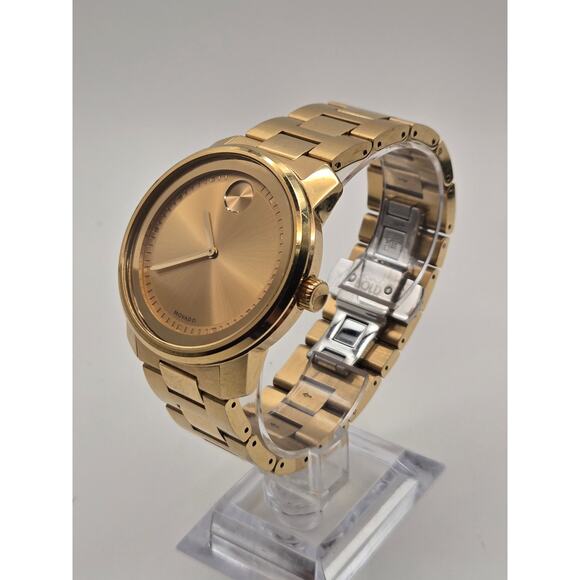 Movado Bold Gold Watch 42.5mm Stainless Steel Link Bracelet Box Papers Classic main image 7